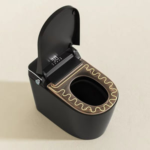 Toilette intelligente moderne en céramique noire avec chauffage par siège, bidet à commande électronique automatique, <span class=keywords><strong>WC</strong></span> intelligents montés au sol - Product Image 4