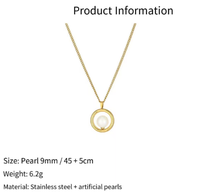 Collier ras du cou minimaliste géométrique en acier inoxydable plaqué or avec perle coquillage, tendance mode, pour femmes - Fournisseur de bijoux