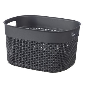BASKET MOD. FILO S GRIS FONCÉ EN PLASTIQUE RECYCLÉ 6LT 27X22X15CM - Product Image 1