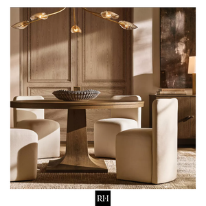 Fábrica de Muebles RHMAKER RH, Juego de Muebles de Comedor Personalizados de Estilo Americano DELPHINE ROUND, Mesa de Comedor de Madera Maciza para Villa - Product Image 5