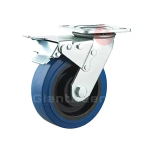 Rolamentos duplos industrial, elásticos azuis <span class=keywords><strong>4</strong></span> polegadas 5 polegadas <span class=keywords><strong>6</strong></span> polegadas 8 polegadas rodas de borracha resistentes com fechamento - Product Image 1