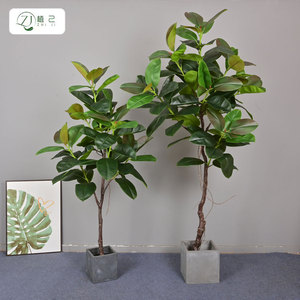 Zhi Ji <b>Artificial</b> Rubber <b>Tree</b> 100cm 200cm Soft Pvc High Simulation Indoor Home Decoration Plant Ornament - Product Image 3