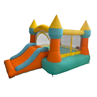 Château gonflable classique pour usage domestique, avec des couleurs vives, pour deux enfants