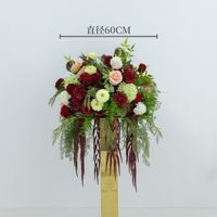 Bruinrode ivoorwitte roos groene hortensia bruidsboog zijden bloemen voor afstuderen bruinrode boog bloemen nieuw ontwerp