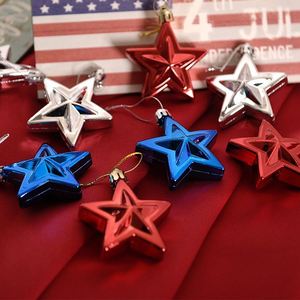Adornos Colgantes Exclusivos para el Día de la Independencia Americana 2026, Estrella de Cinco Puntas 3D de 7 cm, Decoraciones para Fiestas con Estrellas Rojas, Azules y Blancas - Product Image 1