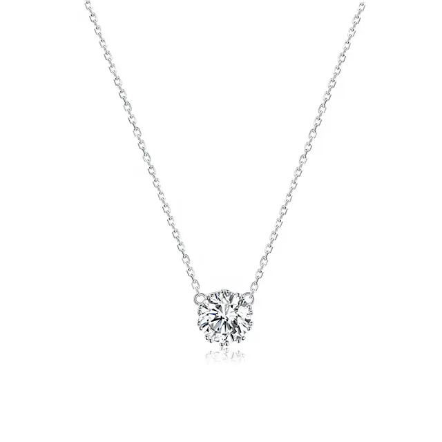 패션 쥬얼리 미니멀리스트 목걸이 925 실버 빛나는 생활 고품질 큐빅 지르코니아 다이아몬드 목걸이