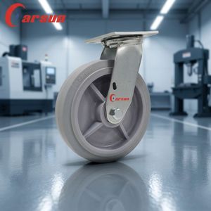 ล้อเลื่อนอุตสาหกรรม Carsun ขนาด 200 มม. แบบ Heavy Duty ล้อเหล็กหมุนได้ 8 นิ้ว ล้อ TPR ไนลอน พร้อมเบรก ลูกปืน  ชุบกัลวาไนซ์ - Product Image 4
