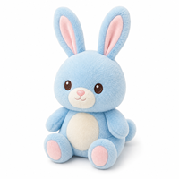 Peluche Personalizado de Conejo Azul y Dinosaurio Inflable, Juguete de Peluche Duradero de Poliéster y Algodón PP, Regalo para Niños, Fiestas de Cumpleaños