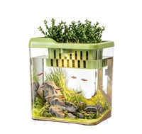 Nouvel aquarium rectangulaire compact et transparent pour poissons rouges et tortues, idéal pour la maison ou le bureau