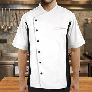 Uniforme Profesional Unisex, Chaqueta de Chef de Lona de Manga Larga con Estampado Digital y Ventilaciones Laterales de Malla para Servicio de Alimentos en Restaurantes y Bares - Product Image 2