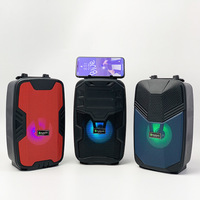 Enceinte portable sans fil Bluetooth 1 Mic NRG-401A avec lumière LED RGB pulsée, mini enceinte FM d'extérieur, poignée et support pour téléphone