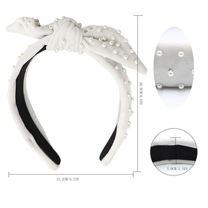 UNIQ AH004 En Gros Personnaliser Mode Perle <span class=keywords><strong>Bandeau</strong></span> Oreilles De <span class=keywords><strong>Lapin</strong></span> Cheveux Accessoires Noeud papillon Bandeaux Décoratifs - Product Image 2