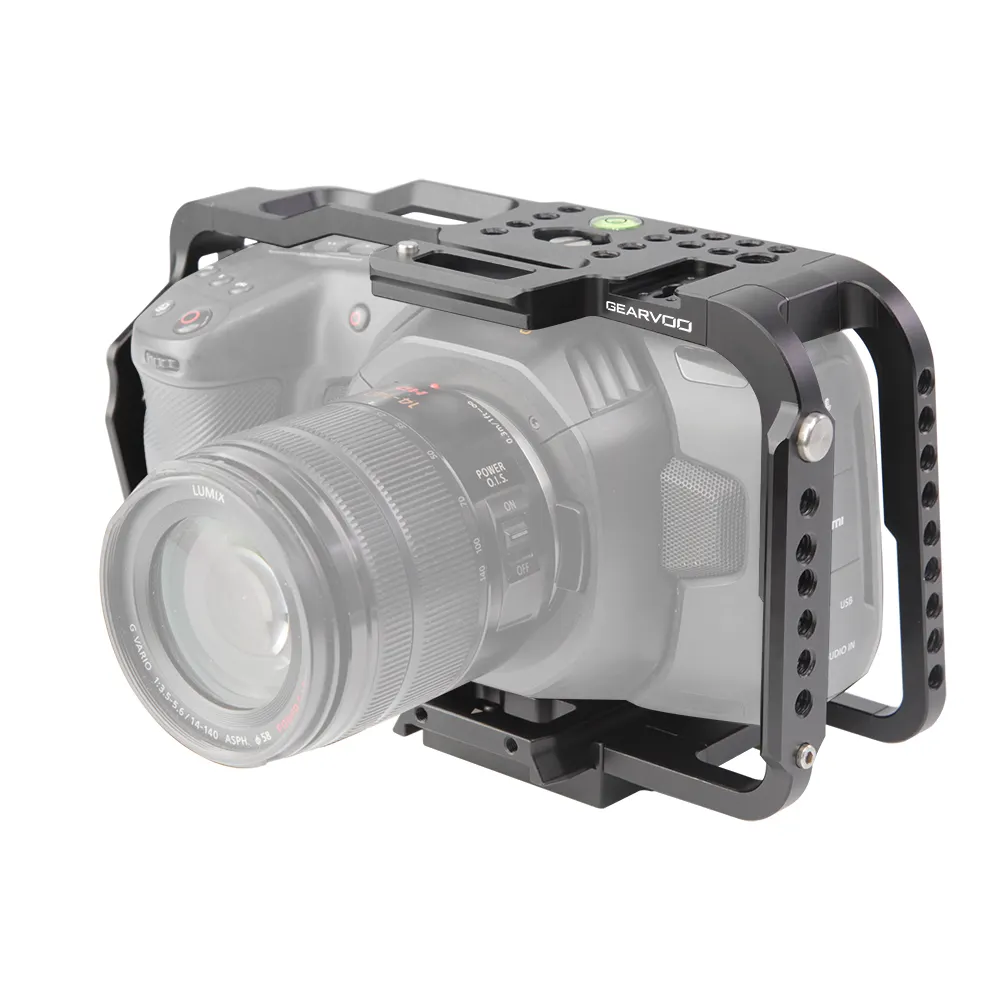 Kamera käfig Rig mit Manfrotto 501 QR Camara Platte für bmpcc 4K & 6K.black magic Taschen kino Kamera 4k