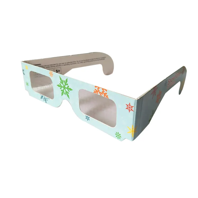 Logo personalizzato capodanno Rave party Clip su carta occhiali di diffrazione 3D fuochi d'artificio romantici/occhiali di diffrazione