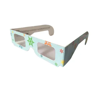 Custom Logo New Year Rave Parties Clip On Paper 3D Diffraction Glasses Romantic Fireworks/Diffraction Glasses