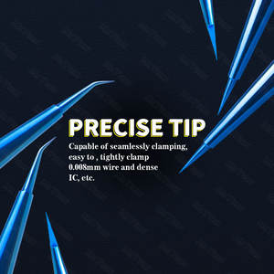 Mayuan MY-50 Pince à épiler de précision en acier inoxydable bleu à pointe fine pour <span class=keywords><strong>réparation</strong></span> <span class=keywords><strong>d</strong></span>'empreintes digitales de cavalier de carte PCB de téléphone portable - Product Image 4