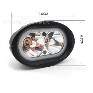 Qidewin 3-Inch 20W Oval <b>Led</b> <b>Work</b> <b>Light</b> With Halo For Motorcycle And Electric Vehicle White Blue Red Changeable Color Waterproof - Product Image 5