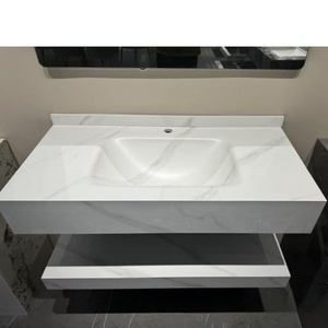 Modern smart cosmetic ceramic integrated basin bathroom cabinet with <b>wall</b>-mounted <b>mirror</b> design - Product Image 5