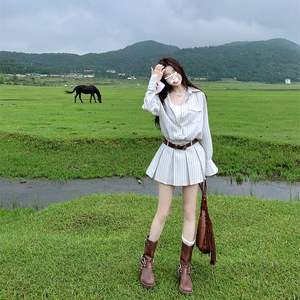 Robe chemise rayée à manches longues - Vêtements pour enfants - Nouveau style d'été - Col polo - Robe de <span class=keywords><strong>vacances</strong></span> tendance - Product Image 4