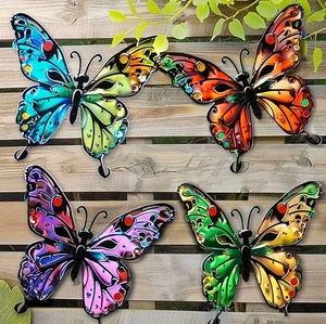 Trio d'art mural décoratif en métal en forme de papillon, décoration intérieure/extérieure - Product Image 3