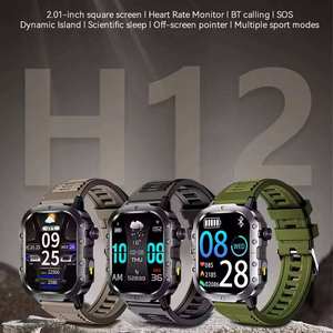 นาฬิกาสมาร์ทวอทช์ H12 รุ่นขายส่ง รองรับการโทรผ่านบลูทูธ ใช้งานได้กับ Android และ IOS วัดค่าออกซิเจนในเลือด ตรวจวัดอัตราการเต้นของหัวใจ ฟังก์ชั่นฟิตเนส กีฬา ไฟฉาย สมาร์ทวอทช์สำหรับทุกเพศ - Product Image 3