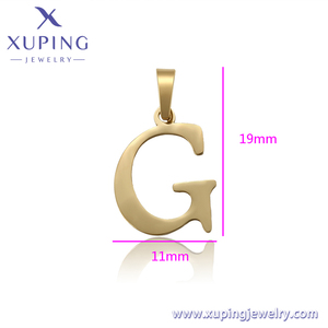 A00573025 Xuping เครื่องประดับแฟชั่นของขวัญง่ายคลาสสิกตัวอักษรกลาง <span class=keywords><strong>g</strong></span> 14K สีจี้สแตนเลส - Product Image 2