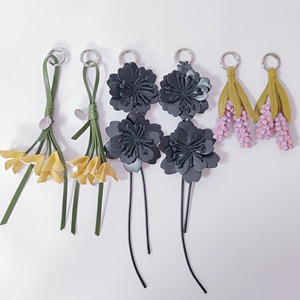 Fashion Design Pu Leather Lavender <b>Keychain</b> Bag Pendant With Round Keyring Key Chains Accessories Bag Charms - Product Image 2