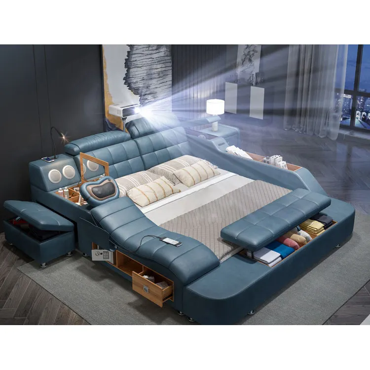 King Full Single Designer Luxury Queen Smart Beds Bedroom Sets Up-holstered Bed Furniture