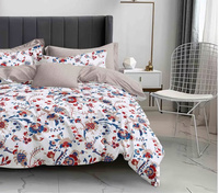Ensemble Housse de Couette Imprimée Style Moderne 100 % Polyester Incluant Housse de Couette et Taie d'Oreiller pour Lit Queen ou King Size avec Technique de Tissage