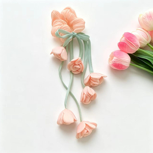 Élastique à cheveux tendance et mignon avec pompon motif muguet, design unique et original, pour femmes, vente en gros, accessoires pour cheveux - Product Image 4