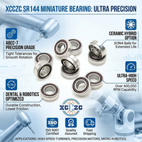 Roulement de pièce à main dentaire haute vitesse SR144 3.175x6.35x2.38/2.78mm, roulement à billes hybride en céramique 450000 tr/min pour turbine de perceuse dentaire