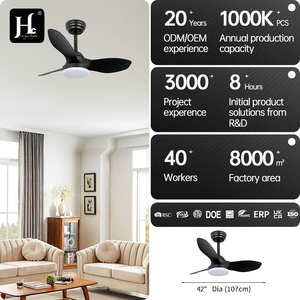 Dimmable 6-Speed <b>Ceiling</b> Fan with Light and Remote Control, Reversible, 3 ABS Blades, High Airflow - Product Image 3