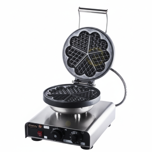 Gaufrier industriel commercial Kitchbox en acier inoxydable antiadhésif à motif floral 1.750W - Product Image 1