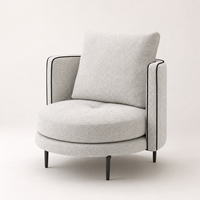 Vente chaude OEM ODM Fauteuil individuel moderne en tissu de lin doux, fauteuil de loisirs rembourré pour salon et mobilier de maison