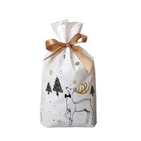 Lot de sacs cadeaux de Noël, sacs d'emballage autoportants, sacs à cordon de dessin animé, sacs cadeaux pour bonbons de mariage