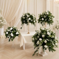 Bouquet de mariage en soie réaliste et arrangement floral pour décoration de table, boule de fleurs pour la maison, l'hôtel, la villa, les fêtes - Meilleures ventes en gros