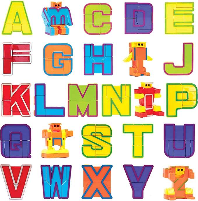 26PCSアルファベットロボットアクションフィギュアアルファボット教育