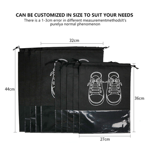 Bolsa de almacenamiento de zapatos reciclable de primera calidad ecológica, organizador de cordón impermeable a prueba de polvo, bolsa de compras de tela no tejida - Product Image 3