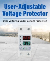 Protecteur de surtension et de sous-tension réglable sur rail DIN 63A 230V AC, dispositif de protection électrique avec protection contre les surintensités