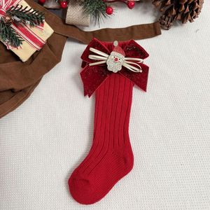 2025 enfants <span class=keywords><strong>bas</strong></span> de noël nœud papillon bébé noël Long Tube <span class=keywords><strong>laine</strong></span> <span class=keywords><strong>bas</strong></span> nouveau-né bébé chaussettes - Product Image 4