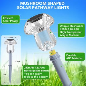Lámpara Solar LED para Jardín con Forma de Hongo, Apertura Automática, Batería Reemplazable, Resistente <span class=keywords><strong>al</strong></span> Agua, Iluminación Nocturna para Paisajes, Caminos y Patios - Product Image 4