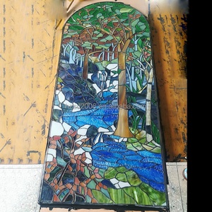 Fenêtres en vitraux de style européen, solides et faites à la main, pour les églises et les bâtiments commerciaux |   Décoration Tiffany au design naturel personnalisé - Product Image 4