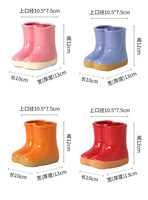 Pot de fleurs en céramique en forme de bottes de pluie, petit pot émaillé pour plantes succulentes, fleurs séchées, pour rebord de fenêtre, étagère, table, décoration intérieure