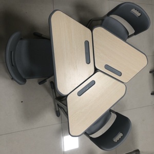 Hình lục giác hình thang bảng kết hợp đầy màu sắc duy nhất trường học bộ lớp học trẻ em nghiên cứu bàn ghế yêu cầu lắp ráp - Product Image 3