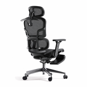 Chaise de bureau de direction ergonomique moderne à dossier haut, pivotante, réglable en hauteur, avec support lombaire, pour bureau et immeuble de bureaux - Product Image 1