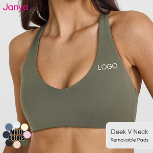 Janya Tiktok Hot Sexy Deep V Neck Shockproof Sports <strong>Yoga</strong> Bra Girls Gym Fitness Wear Bra <strong>Top</strong> Custom Logo Clothes <strong>for</strong> <strong>Women</strong> - Product Image 3