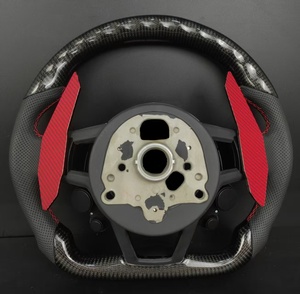 Volante Personalizado de Fibra de Carbono y Cuero para <span class=keywords><strong>Audi</strong></span> Serie A3/A4/A6/Q/S/RS con Palancas de Cambio LED y Botón de Encendido/Apagado - Product Image 2