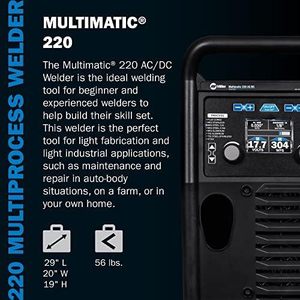 Soudeuse multiprocessus Miller Multimatic 220 AC/DC 220 V 7,5 kVA pour usage résidentiel - Product Image 2