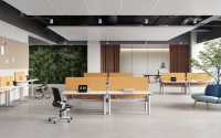 Système de bureau assis-debout électrique à double moteur ergonomique pour 2, 4 ou 6 personnes, idéal pour les bureaux modernes et ouverts