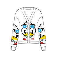 Logo personnalisé Vêtements Fabricants Animal Jacquard Tricot Pull Cartoon Cardigan Pull Femme